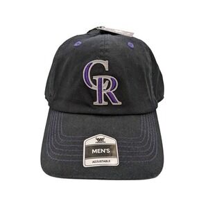 NEW MLB Colorado Rockies Black Adjustable Cotton Baseball Cap Hat Unisex Adult